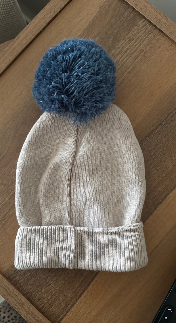 0-3 Ay Nakışlı Erkek Çocuk Gri Örgü Bere - Görsel 2