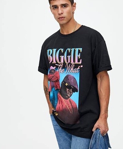 Pull & Bear Biggie Baskılı Unisex Tshirt