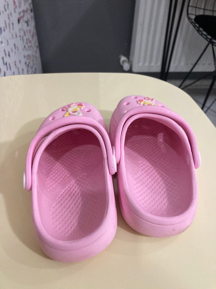 Kız Çocuk Pembe Baskılı Terlik - Görsel 3