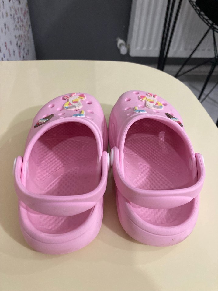 Kız Çocuk Pembe Baskılı Terlik - Görsel 4