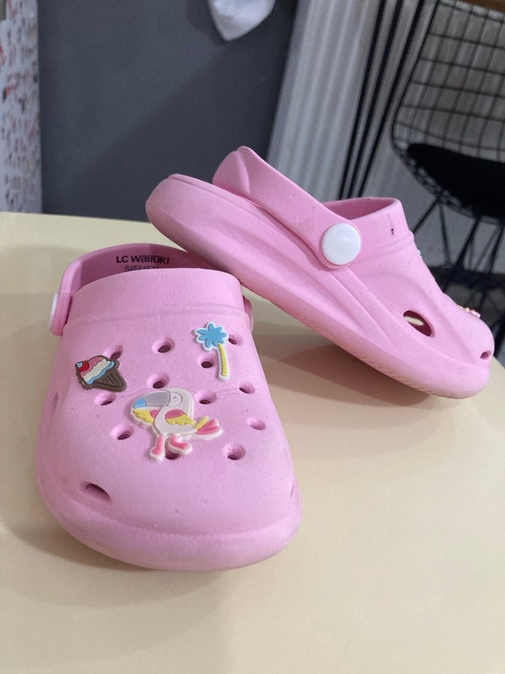 Kız Çocuk Pembe Baskılı Terlik - Görsel 5