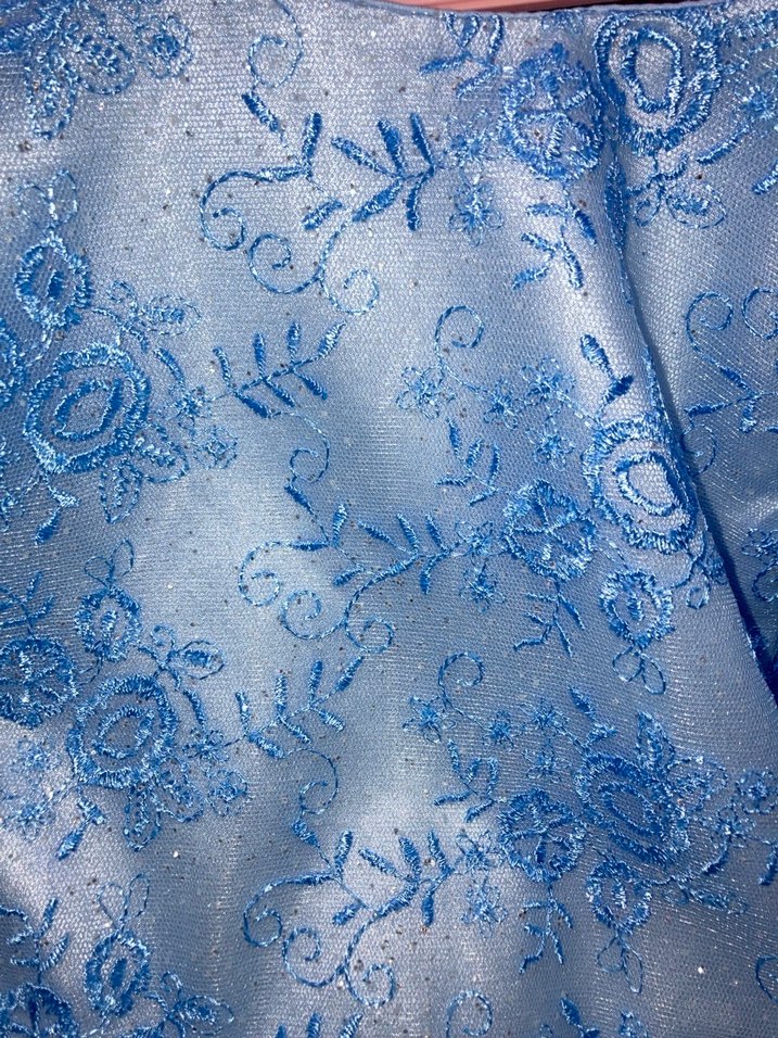 Mavi Dantel Detaylı Kısa Kollu Çocuk Elbisesi - Görsel 5