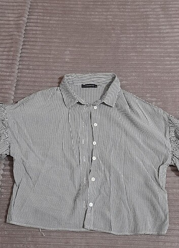 Bayan balon kollu gömlek - Görsel 6