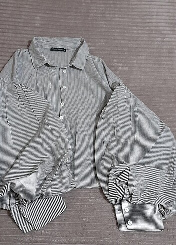 Bayan balon kollu gömlek - Görsel 7