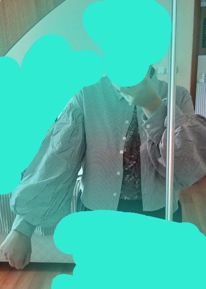 Bayan balon kollu gömlek  - Görsel 4