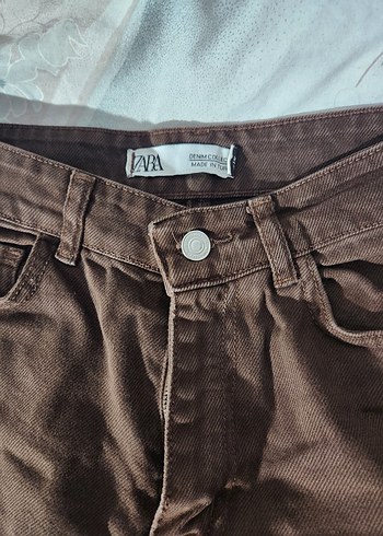 Zara Kahverengi Regular Fit Kadın Jean
