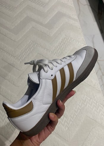 Adidas samba beyaz kahve altın