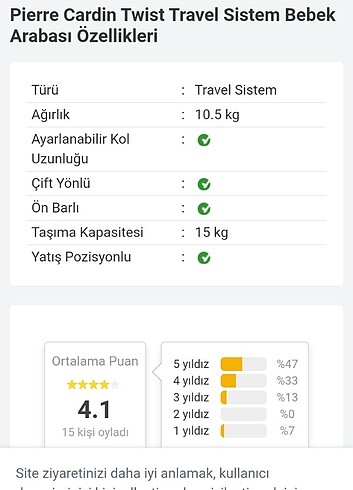 0 - 13 kg Beden Bebek arabası 1 ay kullanıldı tam takım