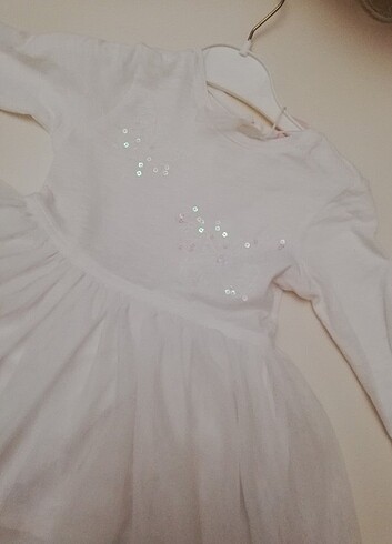 12-18 Ay Beden beyaz Renk Bebek elbise 