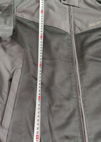 Gri Erkek Biker Mont, Fermuarlı, Uzun Kollu - Görsel 4