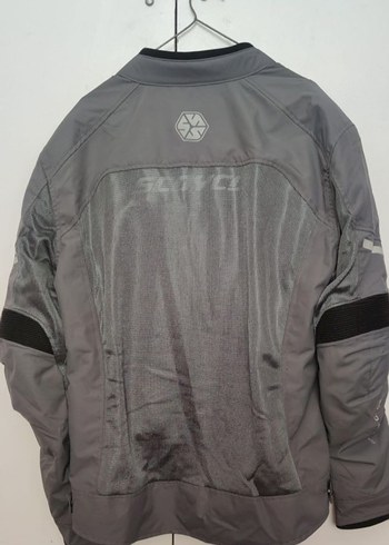 Gri Erkek Biker Mont, Fermuarlı, Uzun Kollu - Görsel 3