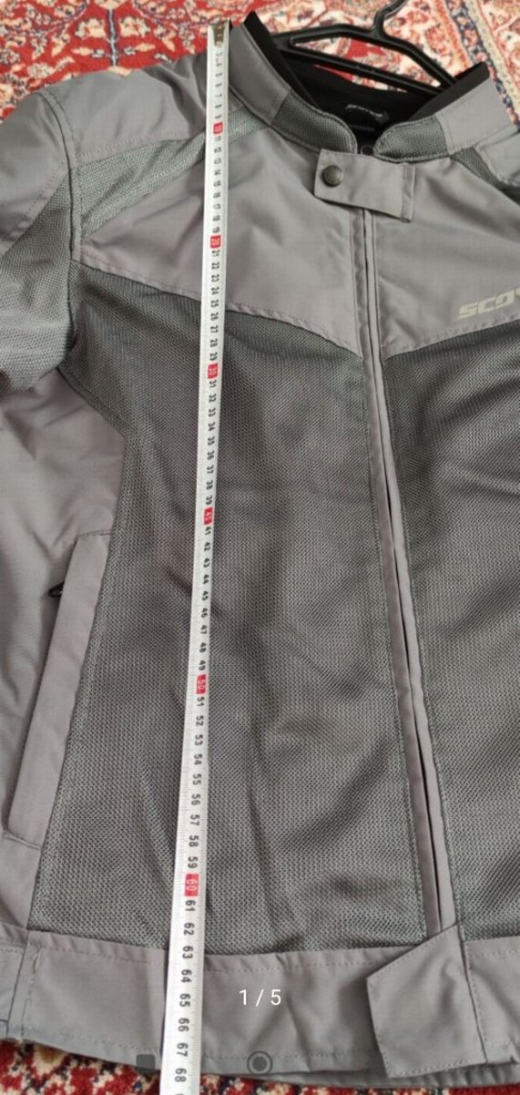 Gri Erkek Biker Mont, Fermuarlı, Uzun Kollu - Görsel 4