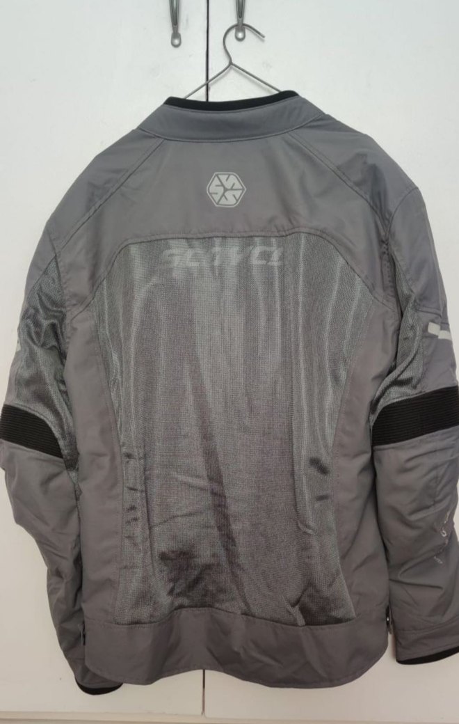 Gri Erkek Biker Mont, Fermuarlı, Uzun Kollu - Görsel 3