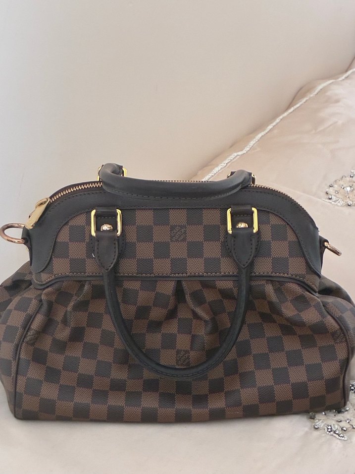 Kahverengi Kareli Deri Kadın Çanta - Görsel 2