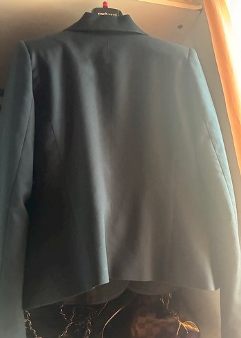 Düğmeli lacivert Kadın Blazer Ceket - Görsel 3