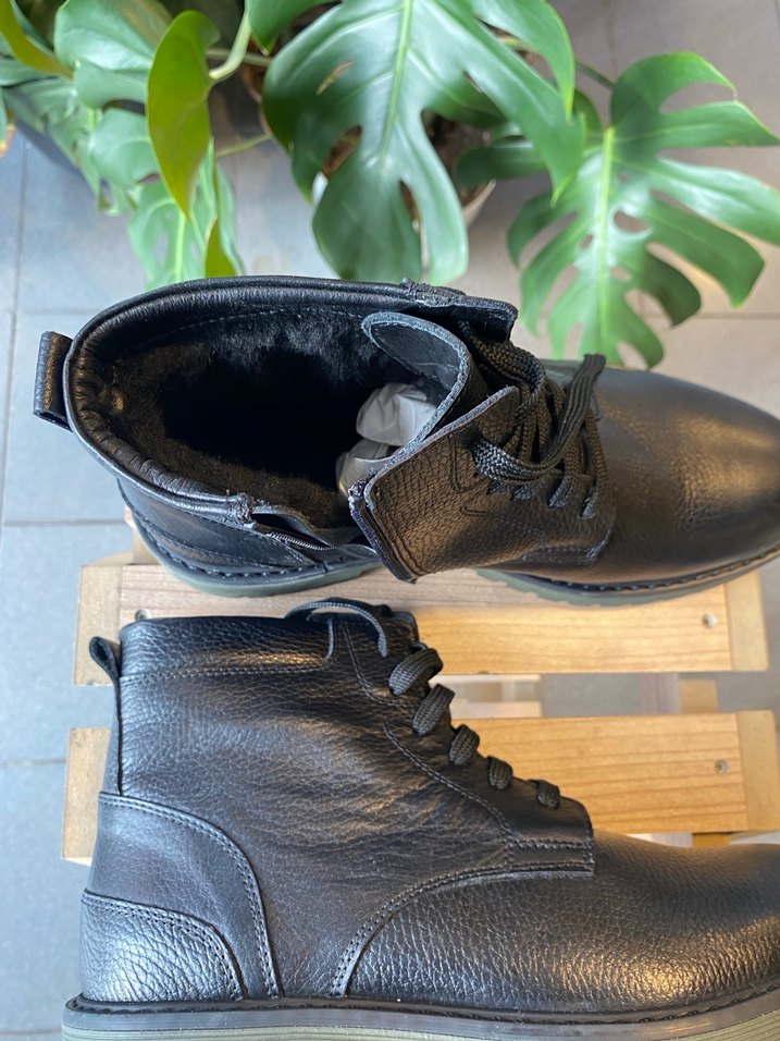 Siyah Bağcıklı Erkek Deri Bot - Görsel 4