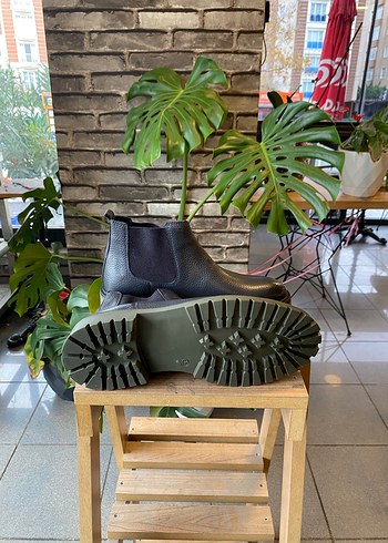 Lacivert Deri Erkek Bot - Görsel 3