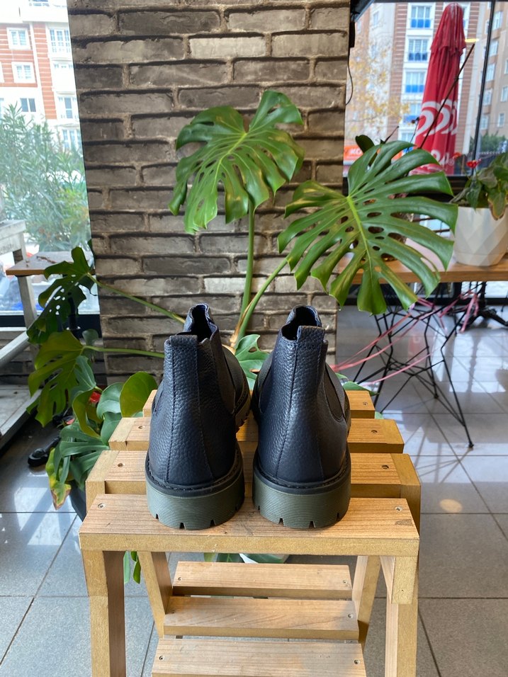 Lacivert Deri Erkek Bot - Görsel 4