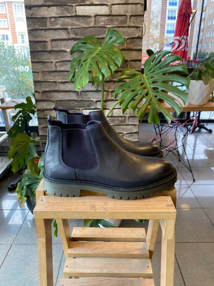 Lacivert Deri Erkek Bot - Görsel 2