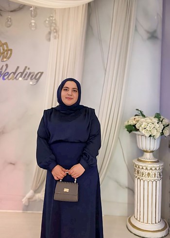 Uzun Kollu  lacivert Mezuniyet Elbisesi - Görsel 3