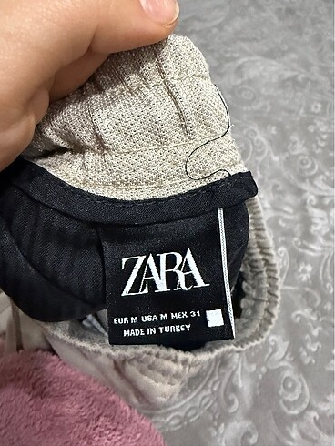 Zara Erkek Havuç Tipi Pantolon Krem - Görsel 3