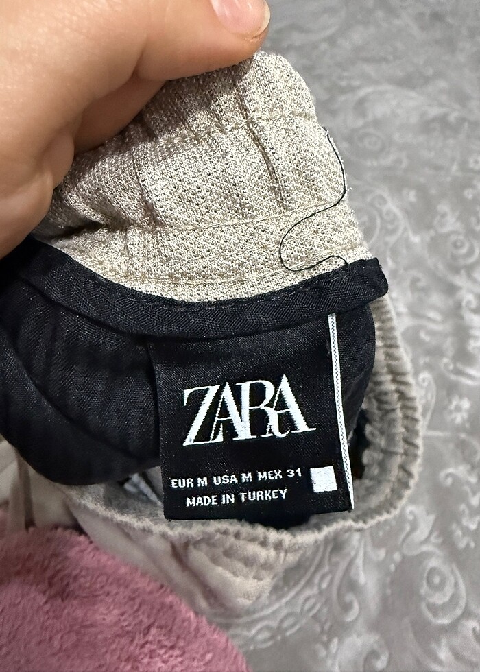 Zara Erkek Havuç Tipi Pantolon Krem - Görsel 3