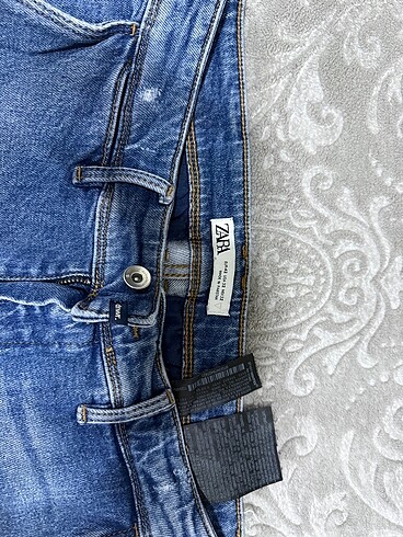 Zara Erkek Yırtık Kot Pantolon Mavi - Görsel 3