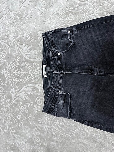 Zara Erkek Düz Pantolon/Jean Siyah - Görsel 3