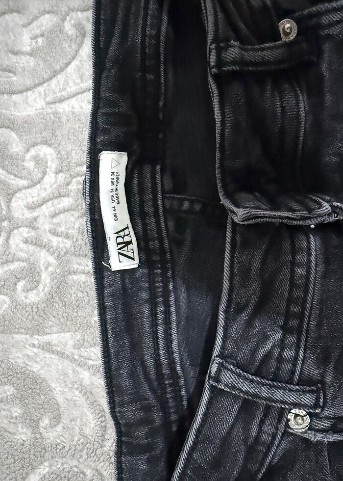 Zara Erkek Düz Pantolon/Jean Siyah - Görsel 2