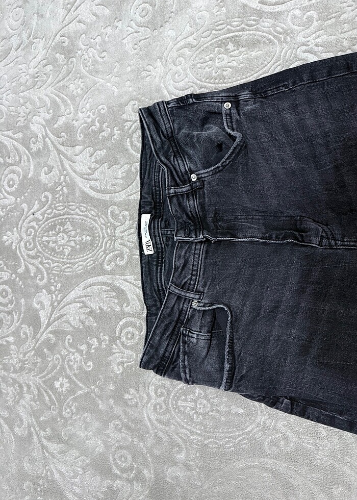 Zara Erkek Düz Pantolon/Jean Siyah - Görsel 3