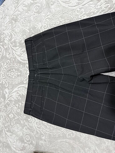 Bershka Kareli Erkek Kumaş Pantolon Siyah - Görsel 3