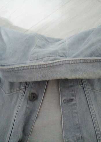 Gri Denim Ceket Düğmeli - Görsel 4