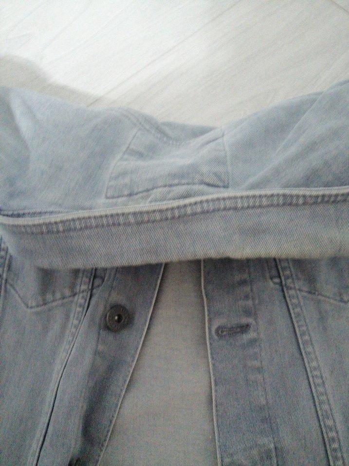 Gri Denim Ceket Düğmeli - Görsel 4