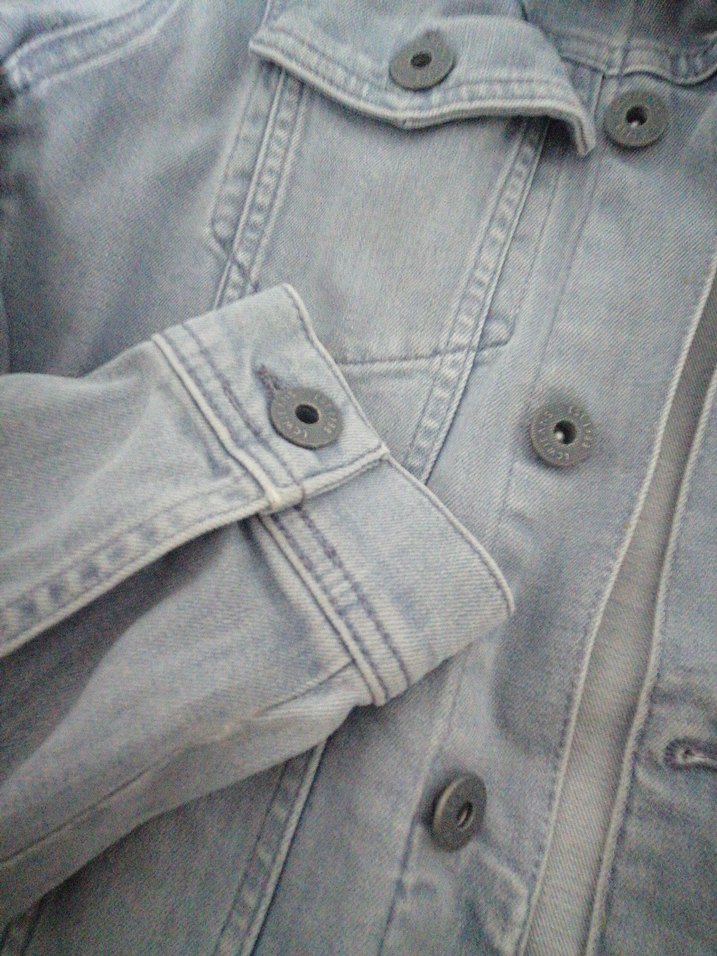 Gri Denim Ceket Düğmeli - Görsel 3