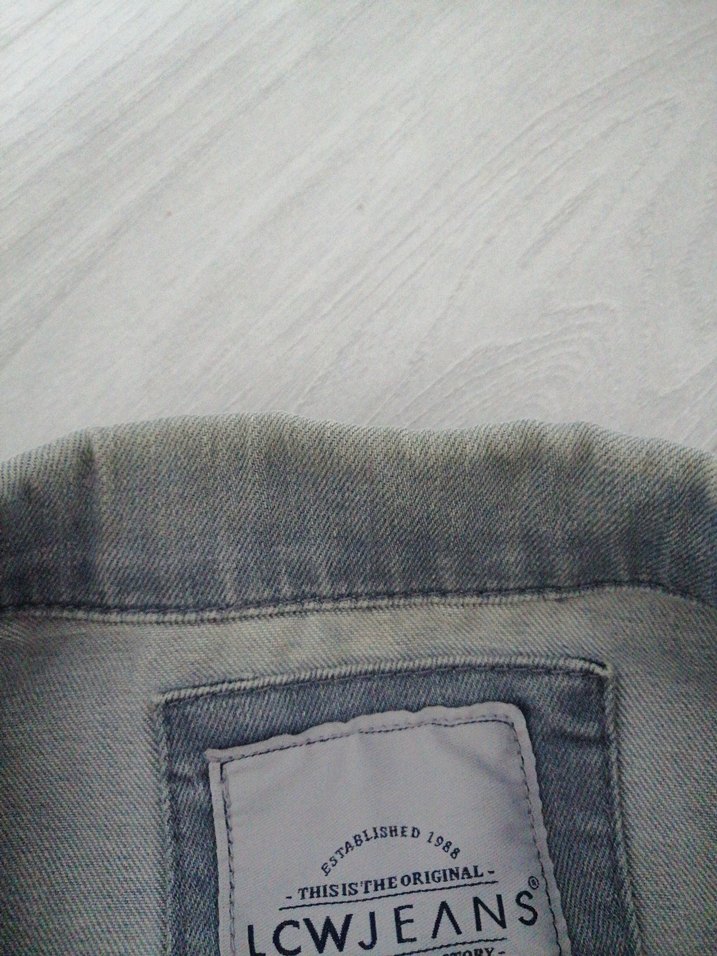 Gri Denim Ceket Düğmeli - Görsel 5