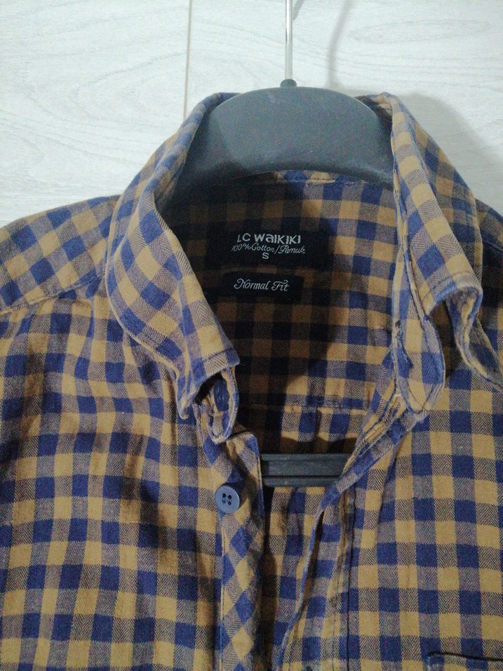 Kahverengi Kareli Uzun Kollu Erkek Gömlek - Görsel 2