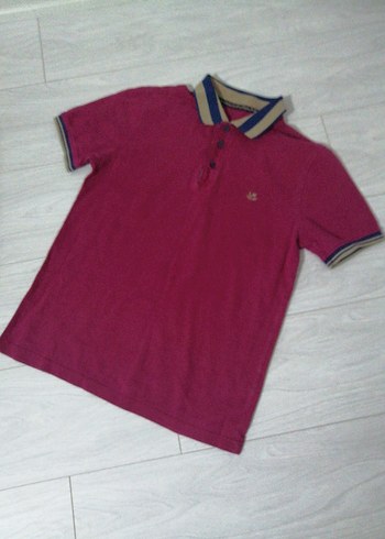 Bordo Kısa Kollu Polo Tişört - Görsel 3