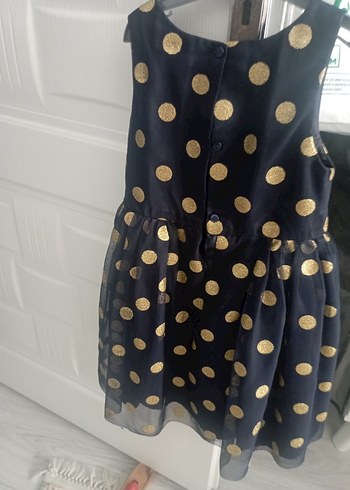 H&M Altın Puantiyeli Kız Çocuk Elbisesi