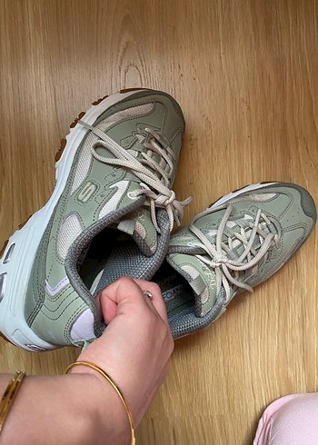 Skechers Yeşil Bağcıklı Platform Spor Ayakkabı