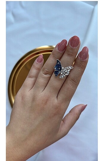 Diğer KELEBEK SWAROVSKİ TAŞ DETAYLI SİLVER AYARLANABİLİR YÜZÜK