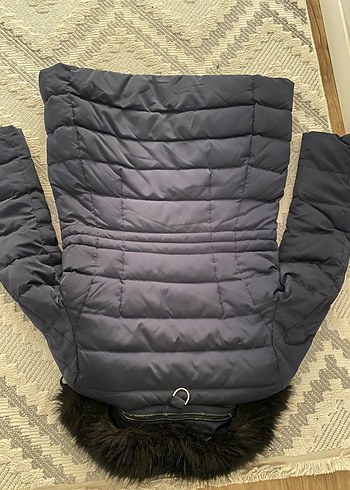 Kadın Lacivert Kürklü Kış Montu - Görsel 8