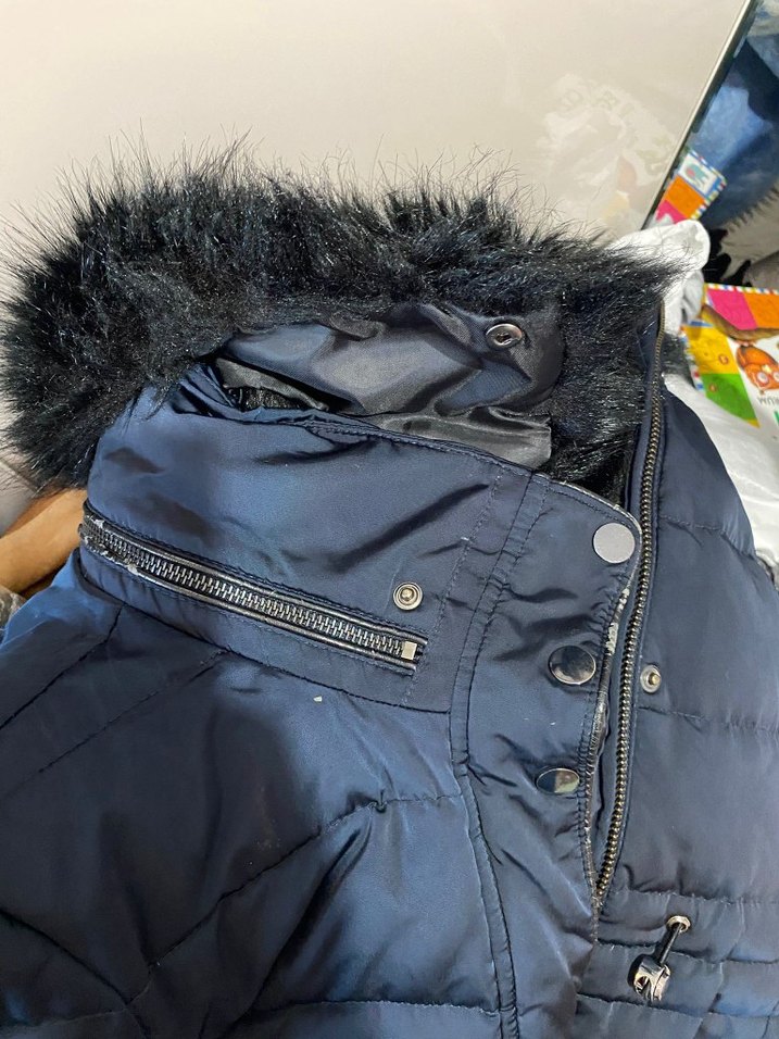 Kadın Lacivert Kürklü Kış Montu - Görsel 5