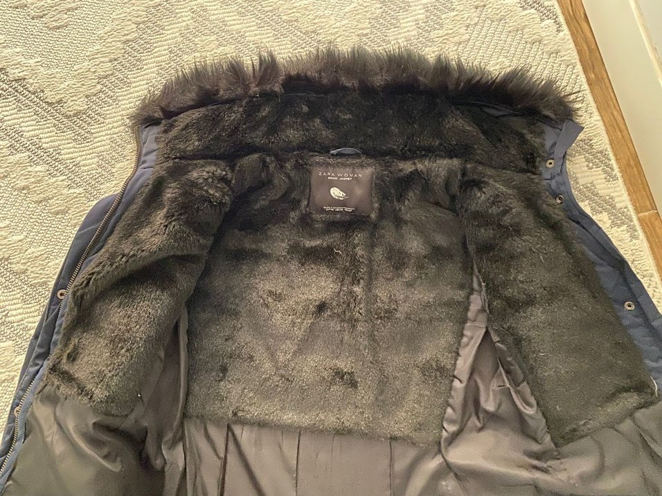 Kadın Lacivert Kürklü Kış Montu - Görsel 3