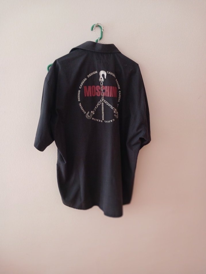 Siyah Keten Erkek Gömlek, Kısa Kollu, ORJİNAL - Görsel 5