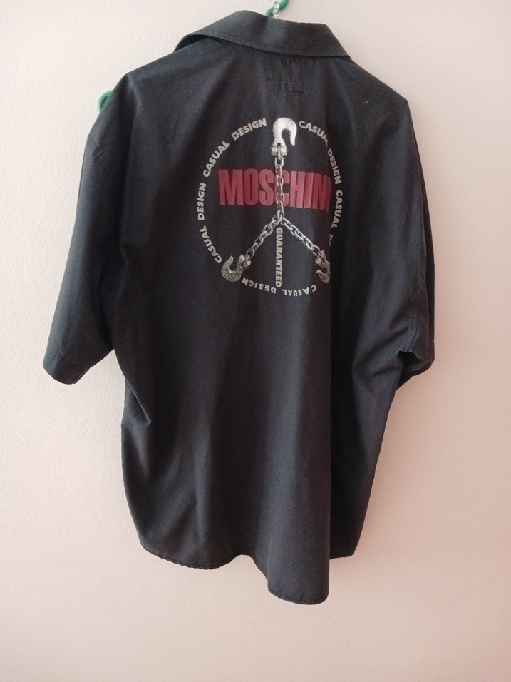 Siyah Keten Erkek Gömlek, Kısa Kollu, ORJİNAL - Görsel 2