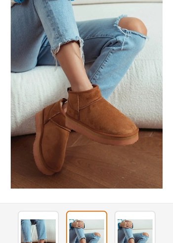 Kahverengi Süet Kürklü Platform Topuklu Kadın Bot - Görsel 3