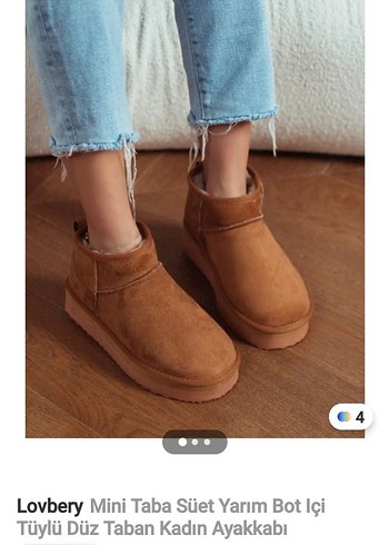 Kahverengi Süet Kürklü Platform Topuklu Kadın Bot - Görsel 2