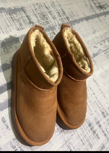 Kahverengi Süet Kürklü Platform Topuklu Kadın Bot - Görsel 4