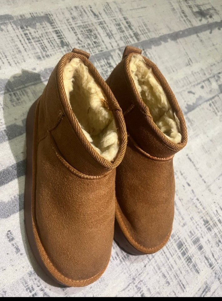 Kahverengi Süet Kürklü Platform Topuklu Kadın Bot - Görsel 4