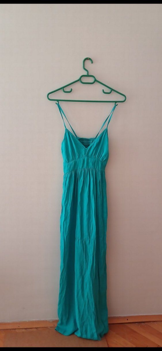 Turkuaz Midi Elbise - Görsel 2